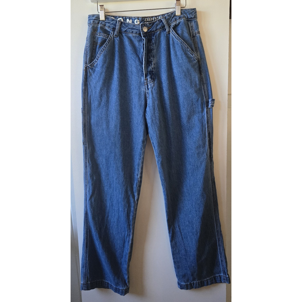 SONG Jeans‎ Womens 30 Carpenter 90s Boyfriend High Rise Button Fly Medium Wash